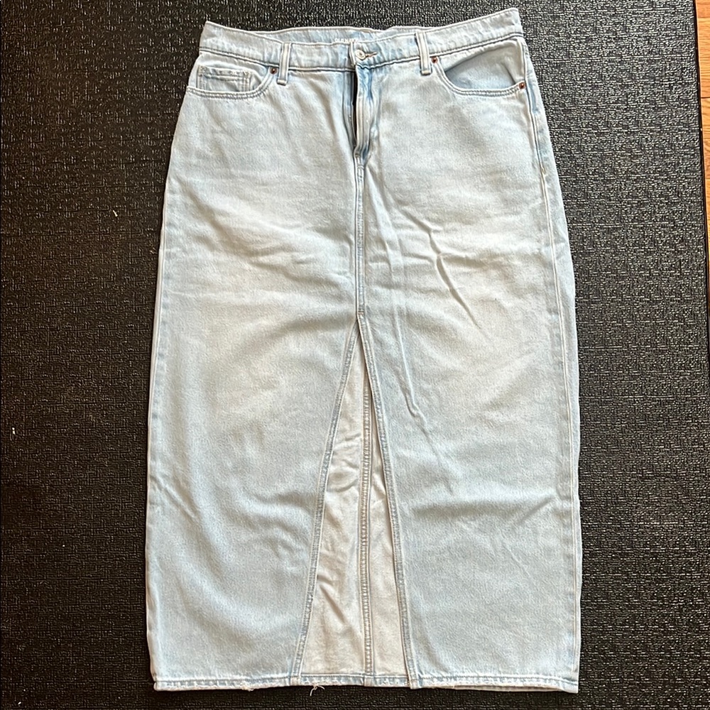 Old Navy Light Blue Denim Maxi Skirt